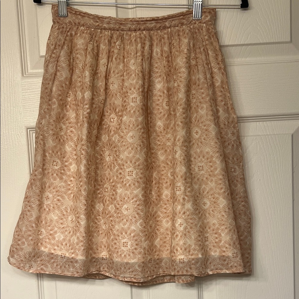 United Colors Of Benetton Beige Patterned A-Line Skirt